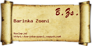 Barinka Zseni névjegykártya